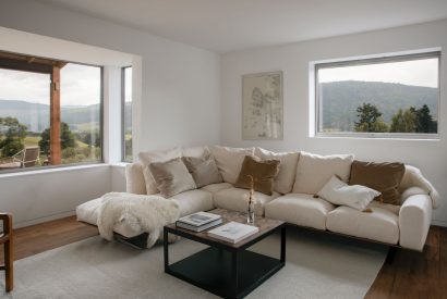 The living room at Dubh Lodge, Aberfeldy, Perthshire