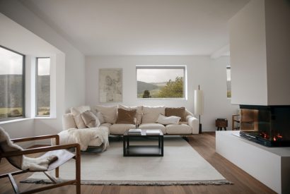 The living room at Dubh Lodge, Aberfeldy, Perthshire