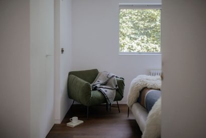 A super king size bedroom at Dubh Lodge, Aberfeldy, Perthshire