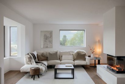 The living room at Dubh Lodge, Aberfeldy, Perthshire