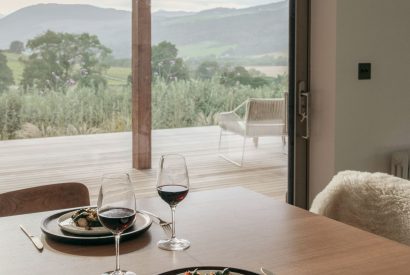 The dining area at Dubh Lodge, Aberfeldy, Perthshire