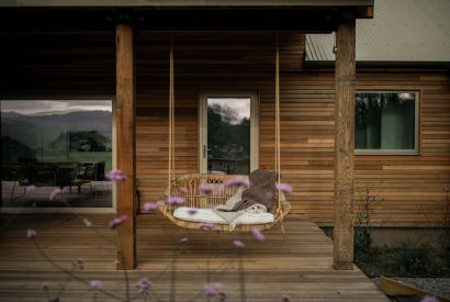 The decking at Dubh Lodge, Aberfeldy, Perthshire