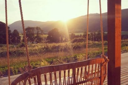 View from the swing seat at Dubh Lodge, Aberfeldy, Perthshire