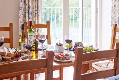 The dining room at Tigley Cottage, Devon