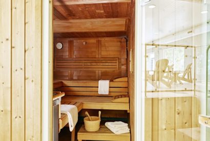 The sauna at Tigley Cottage, Devon