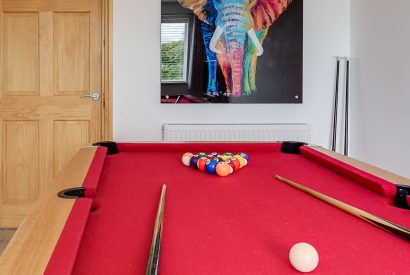 The games room at Ty Llewelyn, Llyn Peninsula