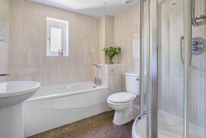 A bathroom at 1 Afon y Felin, Llyn Peninsula