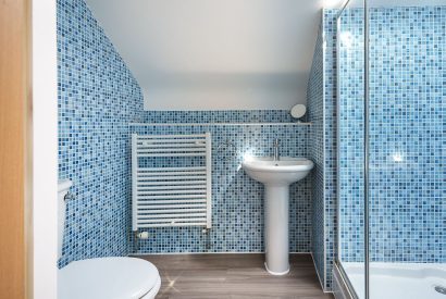 A bathroom at 1 Afon y Felin, Llyn Peninsula