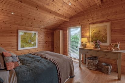 A king-size bedroom at Fell Lodge, Lancashire 