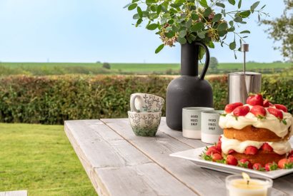 The outdoor patio at Fell Lodge, Lancashire 