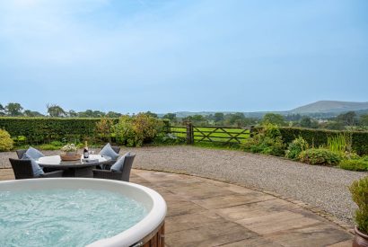 The hot tub at Ribble Valley Barn, Lancashire