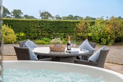 The hot tub at Ribble Valley Barn, Lancashire