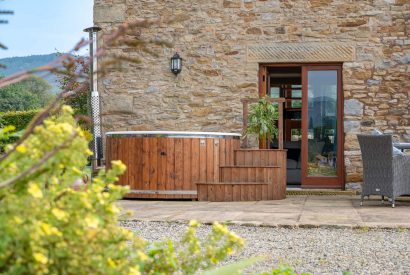 The hot tub at Ribble Valley Barn, Lancashire