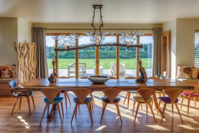 The dining table at Ocean View, Cornwall