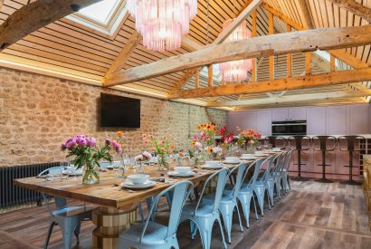 The dining area at Clay Hill House, Chapmanslade, Wiltshire