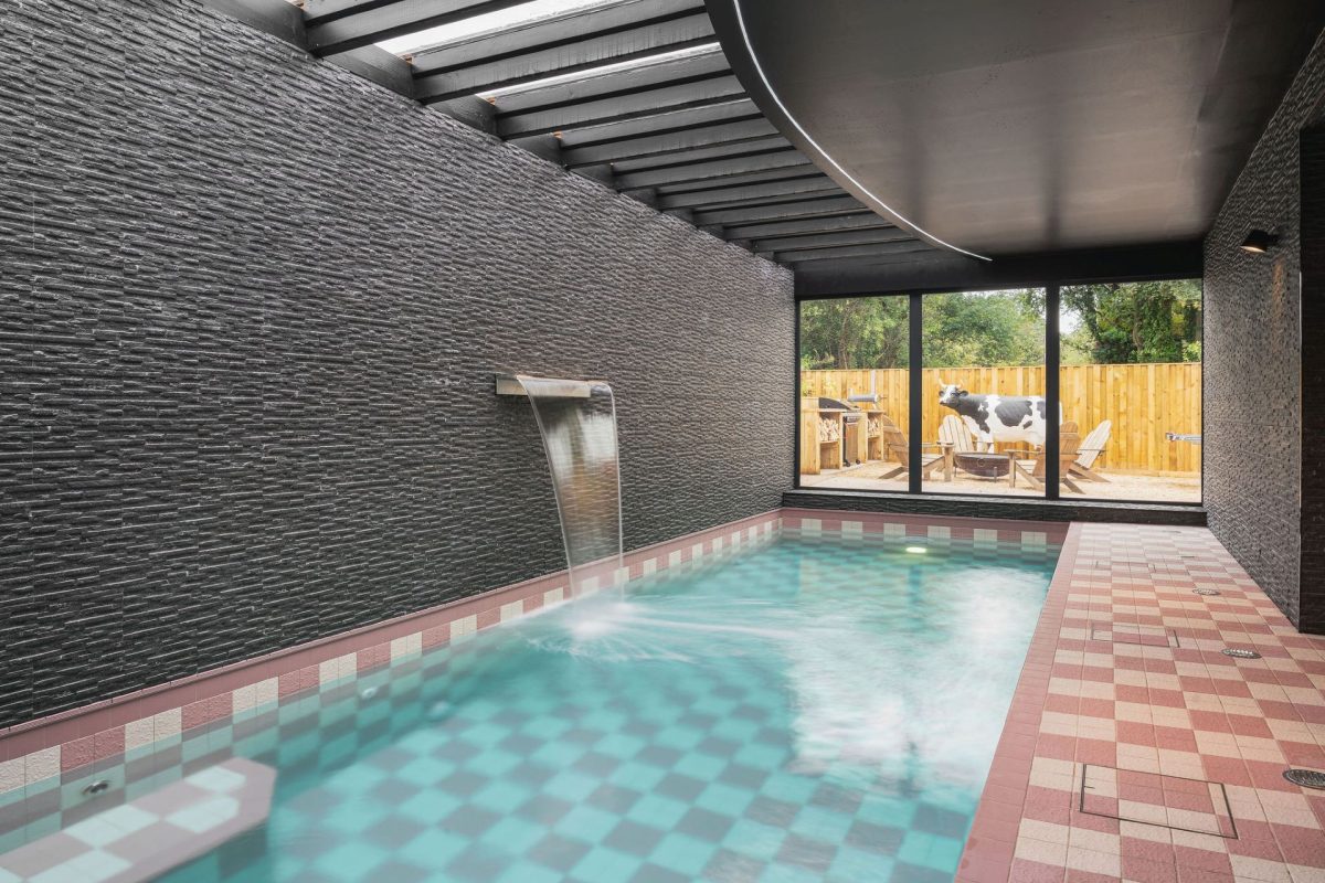 The indoor swimming pool at Clay Hill House, Chapmanslade, Wiltshire