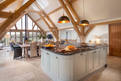 The kitchen at Serenity Retreat, Devon