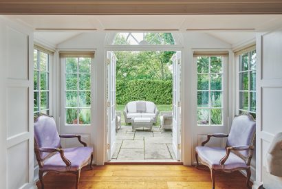 The sun room at America Farm, Oxfordshire