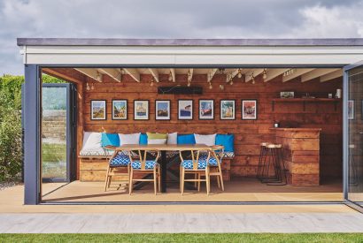 The outdoor dining area at Beach Manor, West Sussex