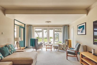 The living room at Beach Manor, West Sussex