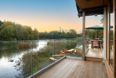 The decking at Lake House, Powys