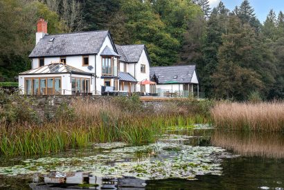 The exterior at Lake House, Powys