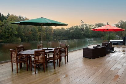 The decking at Lake House, Powys