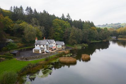 The exterior at Lake House, Powys