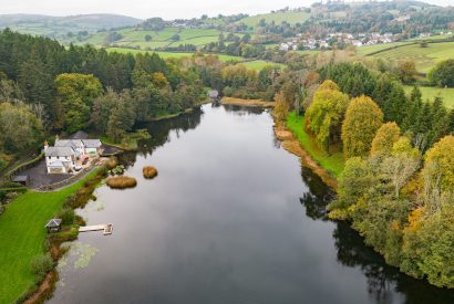 The exterior at Lake House, Powys