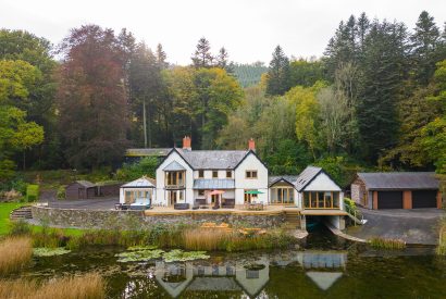 The exterior at Lake House, Powys