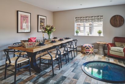 The dining room at Sandy Hill Farm, Staffordshire