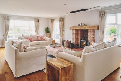 The living room at Sandy Hill Farm, Staffordshire