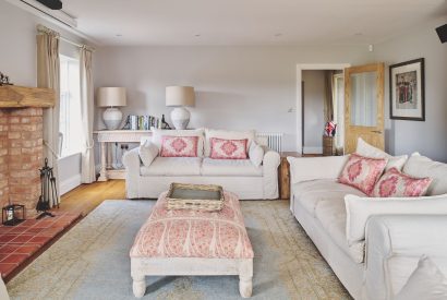 The living room at Sandy Hill Farm, Staffordshire