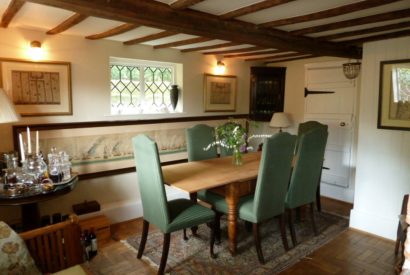 The dining room at Hamble Riverside Cottage, Old Bursledon, Hampshire