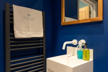 A shower room at Bramble Cottage, Somerset