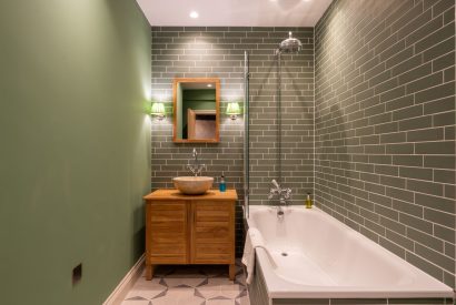 A bathroom at Bramble Cottage, Somerset