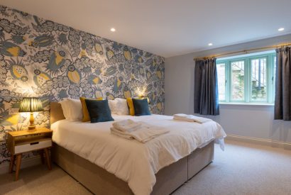 A king size bedroom at Bramble Cottage, Somerset