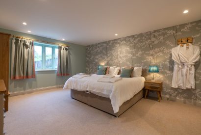 A king size bedroom at Bramble Cottage, Somerset