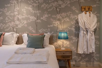 A king size bedroom at Bramble Cottage, Somerset