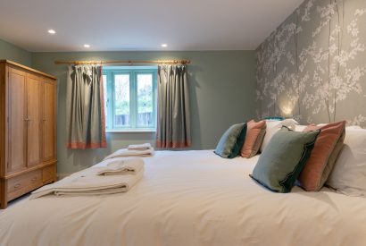 A king size bedroom at Bramble Cottage, Somerset