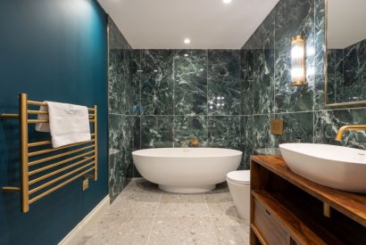 A bathroom at Bramble Cottage, Somerset