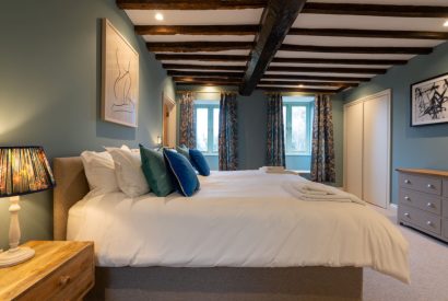 A king size bedroom at Bramble Cottage, Somerset