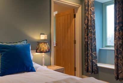 A king size bedroom at Bramble Cottage, Somerset