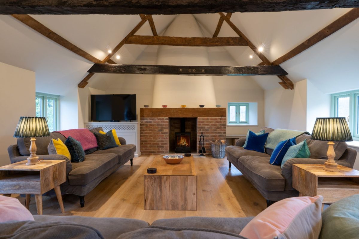 The living room at Bramble Cottage, Somerset