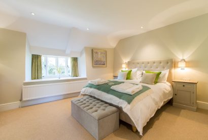 A king size bedroom at Bramble Cottage, Somerset