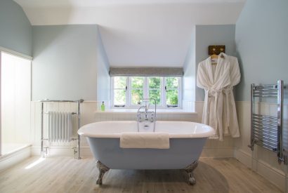 The roll top bath at Elm Tree Cottage, Somerset