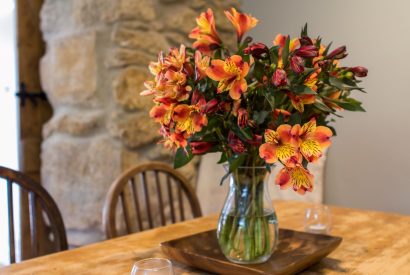 The dining table at Elm Tree Cottage, Somerset