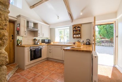 The kitchen at Elm Tree Cottage, Somerset