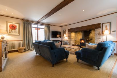 The living room at Hawthorn Farmhouse, Somerset