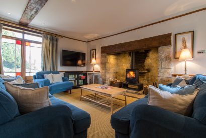 The living room at Hawthorn Farmhouse, Somerset